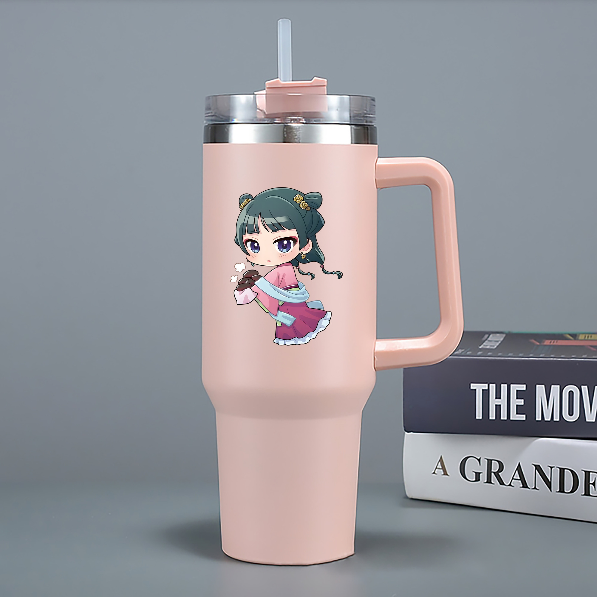 （画像用） 薬屋のひとりごと The Apothecary Diaries 1200mL車用タンブラー - クリスタルステッカー（プラスチックストロー付き）